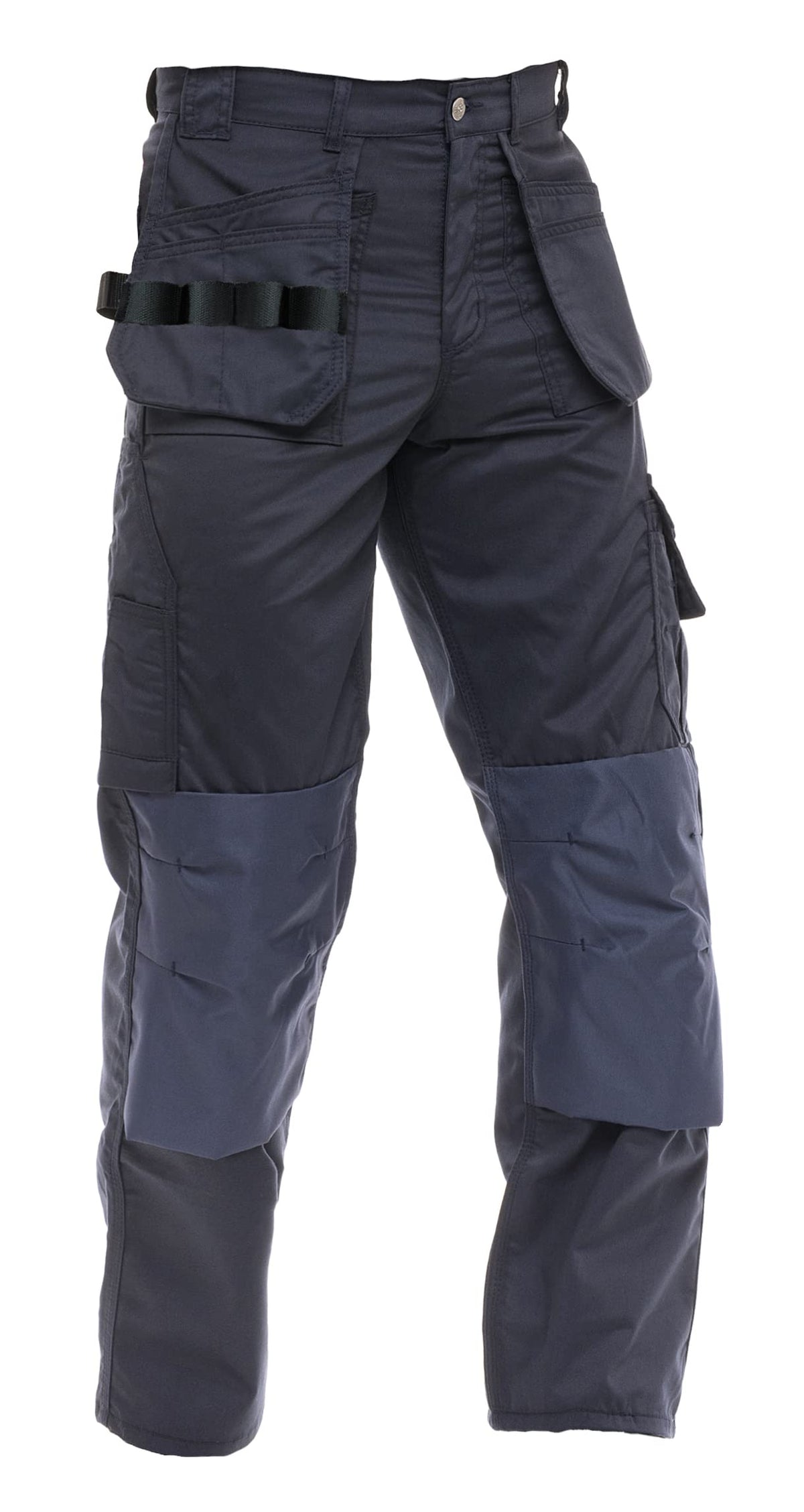 FASHIO FF Mens Work Pants Casual Tactical Trouser with Holster Pockets Construction Pants Cordura Reinforced Pockets Heavy Duty Workwear Pants S3 Navy W32-L30