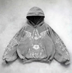 Vintage Skull Print Hoodie