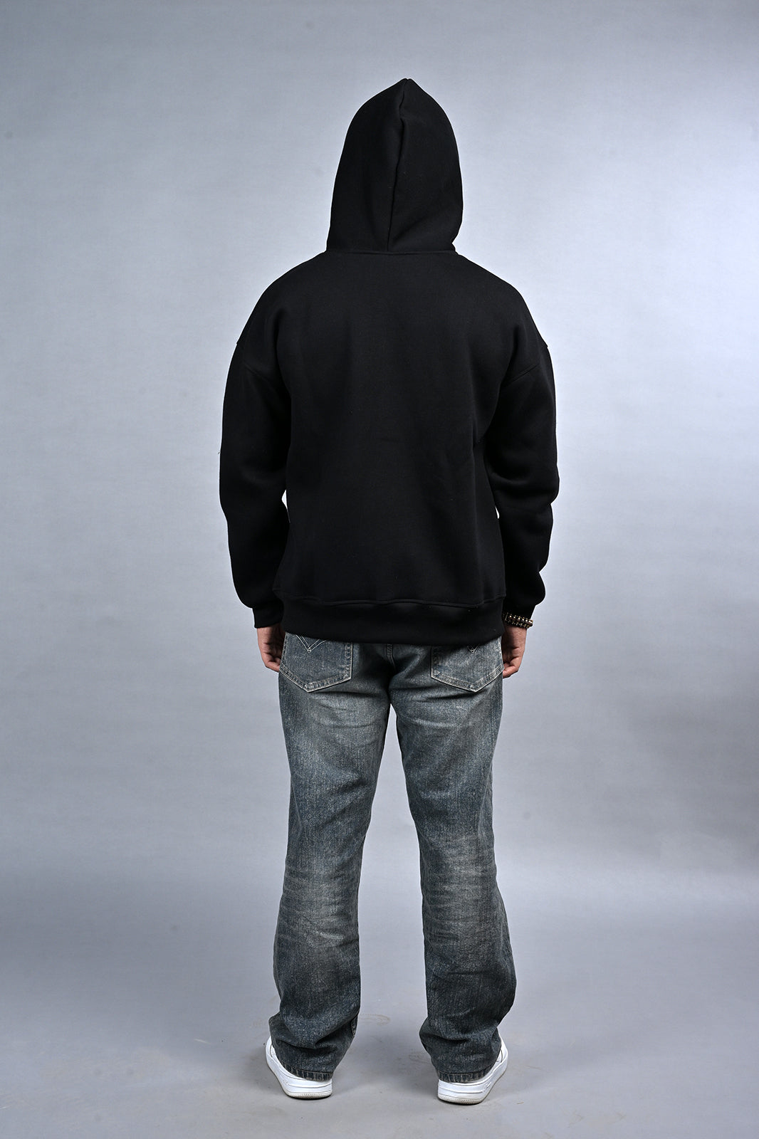 Black Solid Hoodie for Men  - Oversized Hoodies