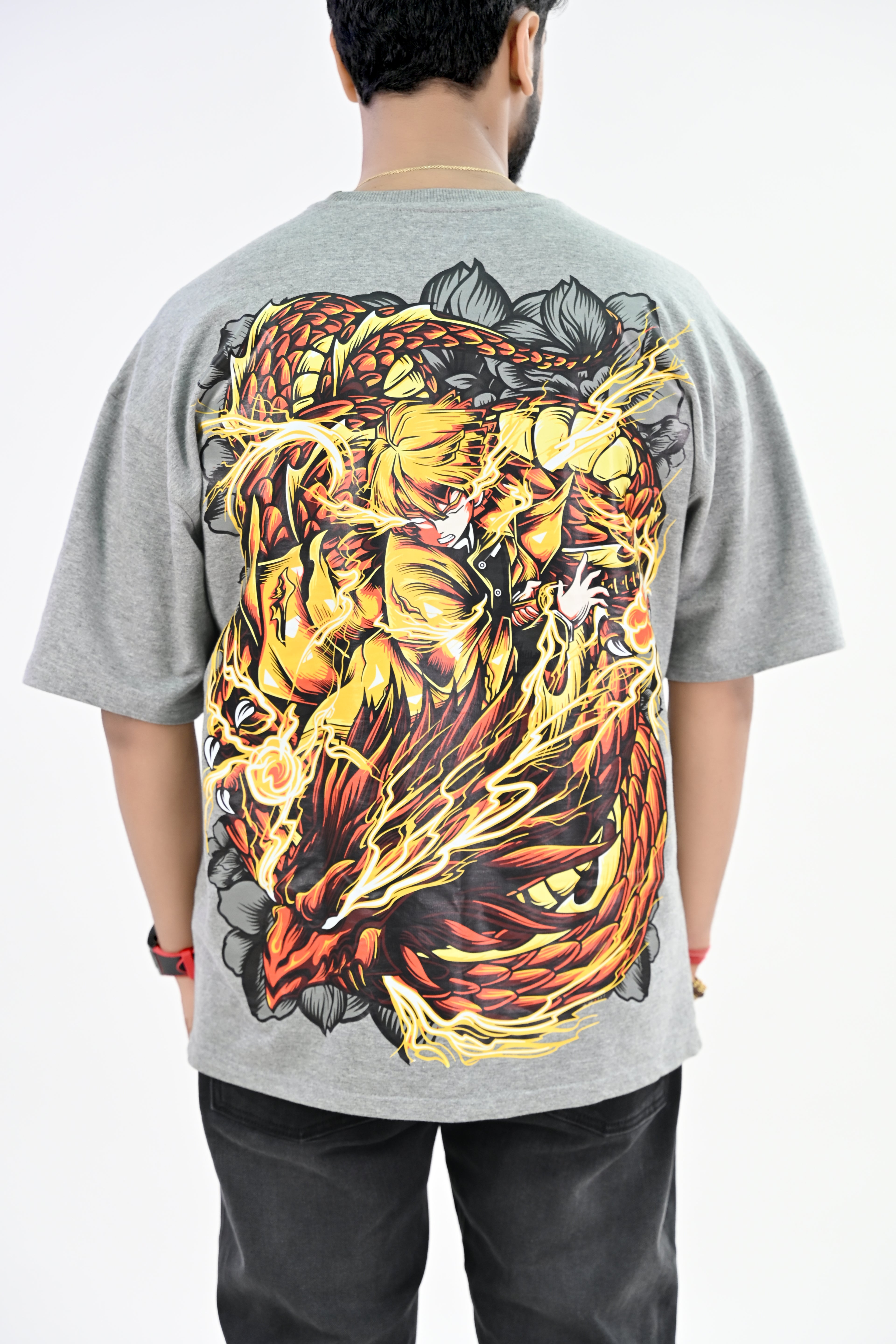 Zenitsu Agatsuma - Demon Slayer  - Oversized T-Shirts - Veravo.in