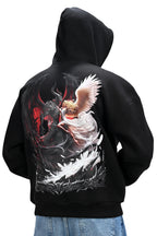 Angel & Demon Black Hoodie for Men  - Oversized Hoodies