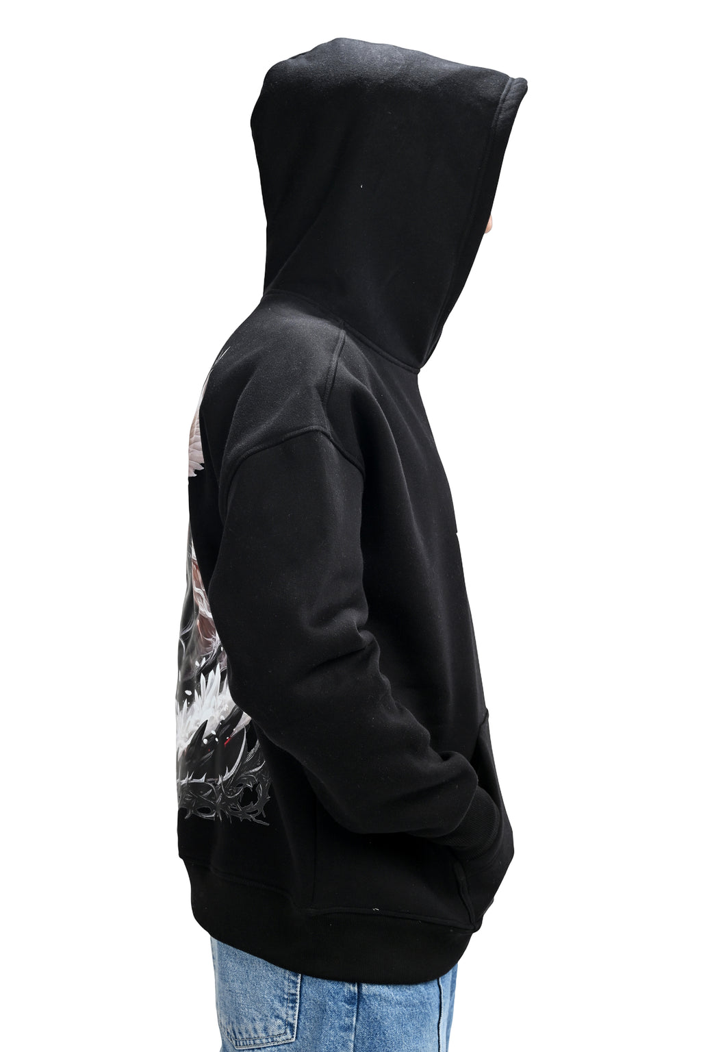 Angel & Demon Black Hoodie for Men  - Oversized Hoodies
