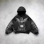 Vintage Skull Print Hoodie